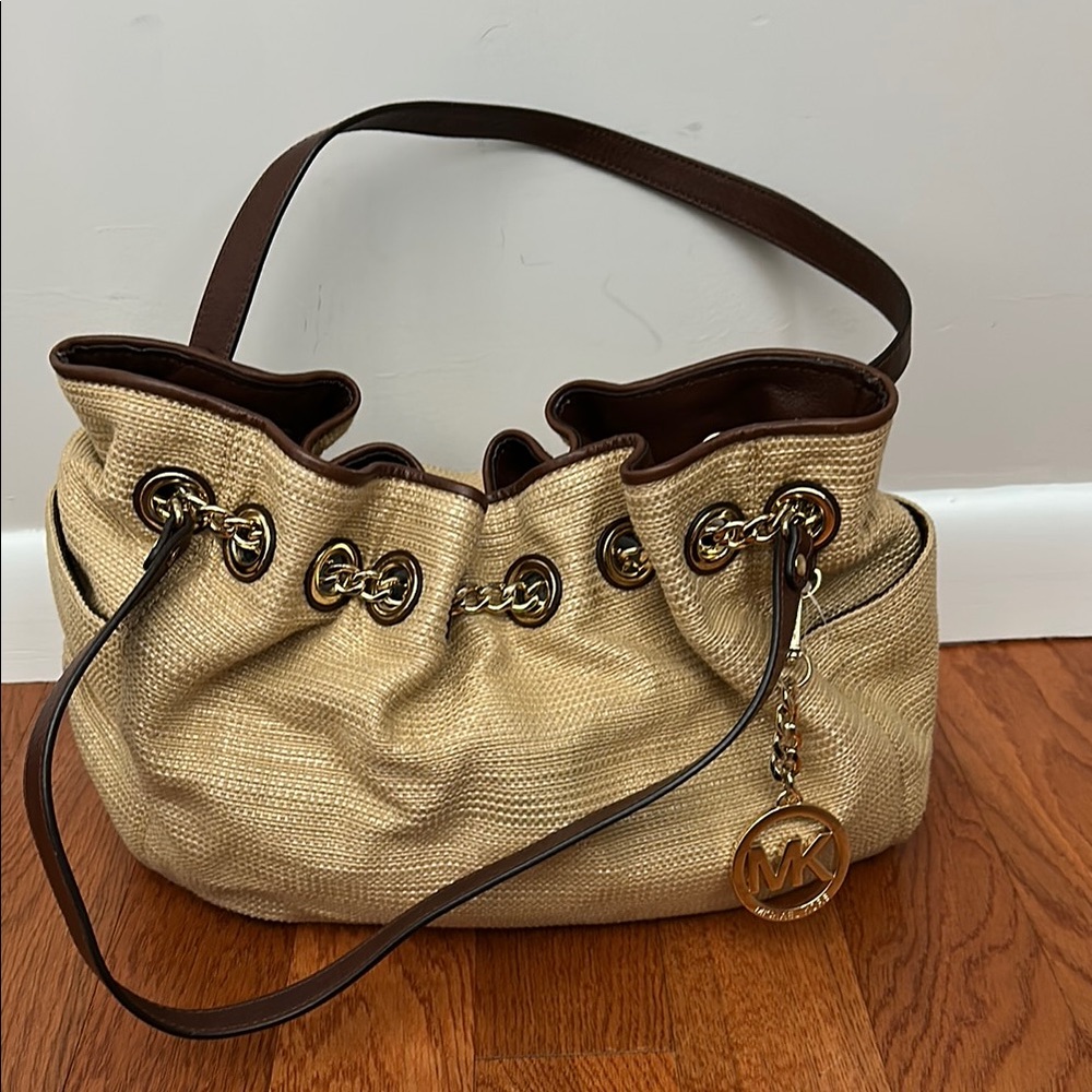 Michael Kors Gold and Brown Women's Bag